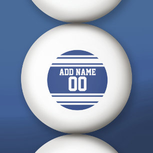 Blue and White Sports Jersey Custom Name Number Ping Pong Ball