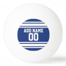 Blue and White Sports Jersey Custom Name Number Ping Pong Ball Blue and White Sports Jersey Custom Name Number Ping Pong Ball