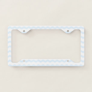 Blue and White Squiggle License Plate Frame