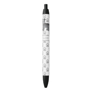 Blue And White Staffie Cute Cartoon Dog &amp; Name Pen