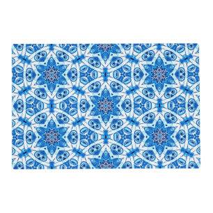 Blue and white star Christmas pattern Placemat