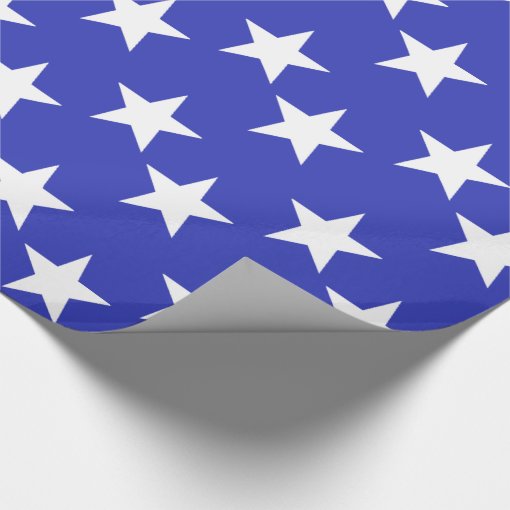 Blue and White Star Gift Wrapping Paper | Zazzle