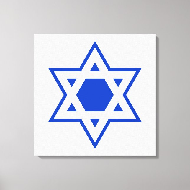 Blue and White Star of David Canvas Print (Front)