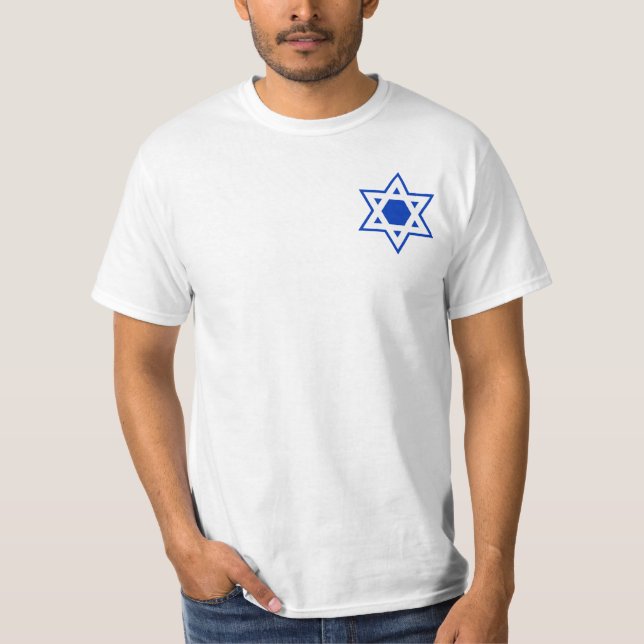 Blue and White Star of David T-Shirt (Front)