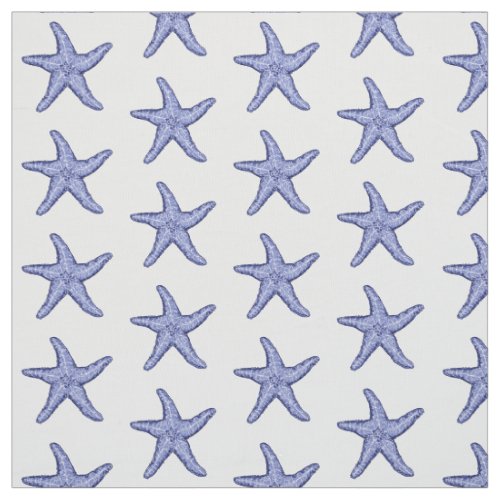 Blue and white starfish  fabric