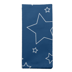 Blue and White Stars 4th of July Cloth Napkins