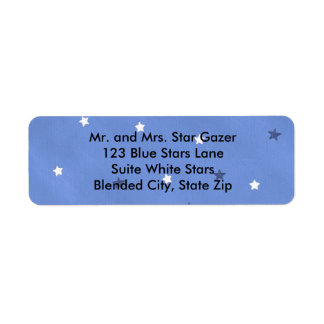 Blue and White Stars Blended Blue Address Labels