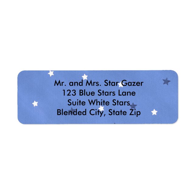 Blue and White Stars Blended Blue Address Labels (Front)