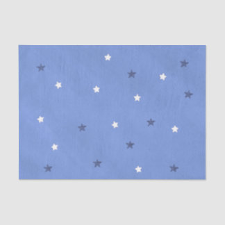 Blue and White Stars Blended Tissue Paper
