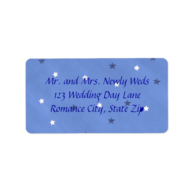 Blue and White Stars Custom Address Labels (Front)