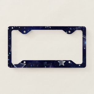 Blue and White Stars License Plate Frame