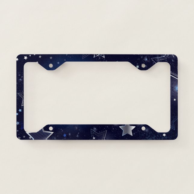 Blue and White Stars License Plate Frame (Front)