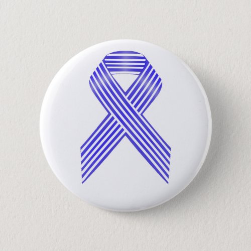 Blue and White Stripe Awareness Ribbon Pinback Button