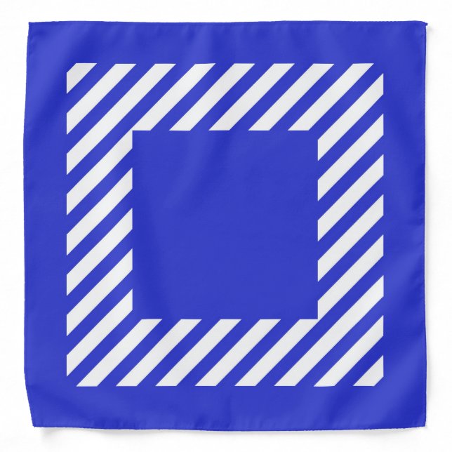 Blue and White Stripe Bandana (Front)
