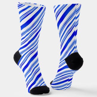 Blue and White Stripe Candy Cane Pattern Christmas