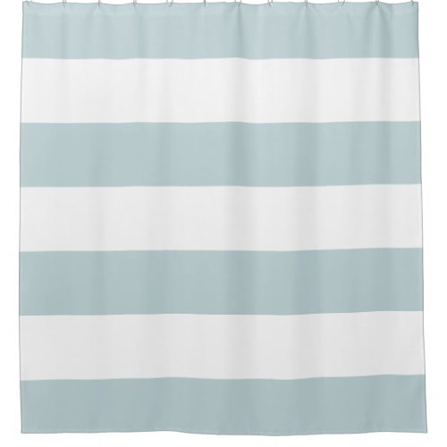 Blue and White Stripe Custom Color Shower Curtain