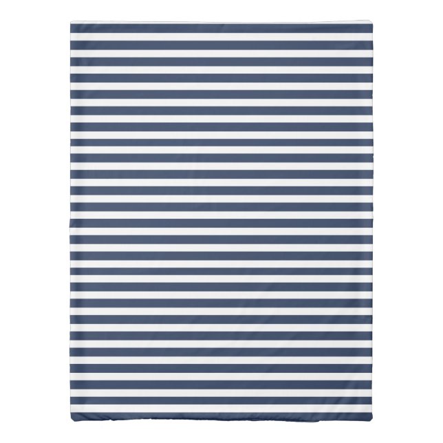 Blue and White Stripe Duvet Cover (Back)