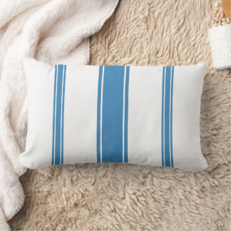 Blue and White Stripe  Lumbar Pillow