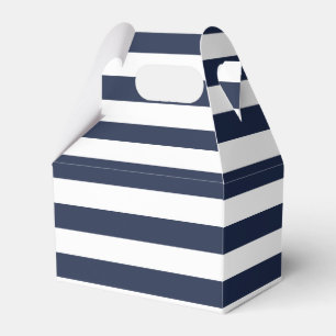 Blue And White Stripe Nautical Wedding Party Favor Boxes
