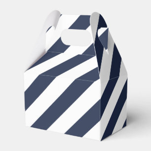 Blue And White Stripe Nautical Wedding Party Favor Boxes