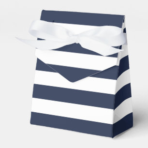 Blue And White Stripe Nautical Wedding Party Favor Boxes