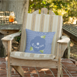 Blue And White Stripe Outdoor Pillow
