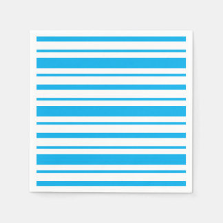 Blue and White Stripe Pattern Napkins