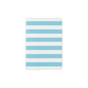 Blue and White Stripe Pattern Passport Holder