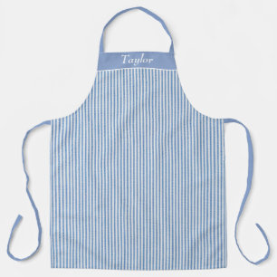 Blue and White Stripe Personalized Apron