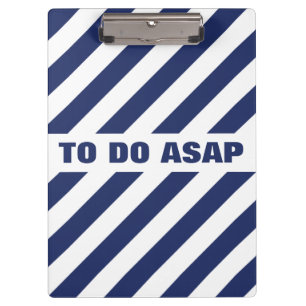 Blue And White Striped Clipboard