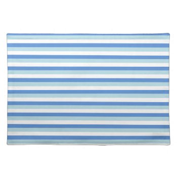 Blue And White Striped Cloth Placemat by MissMatching at Zazzle