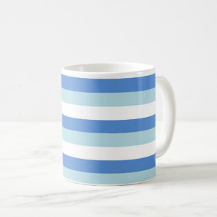 Blue and White Striped Coffee Mug