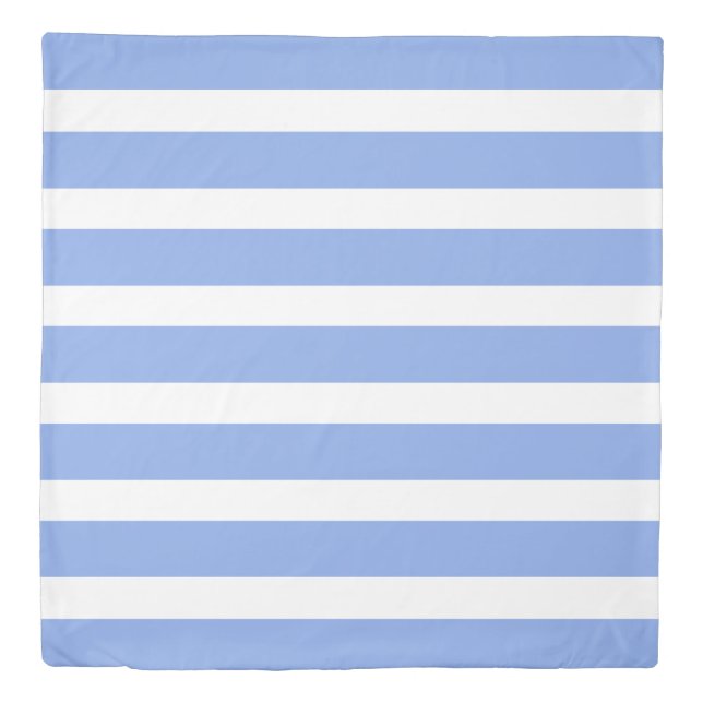 Blue and White Striped Duvet Cover (Front)