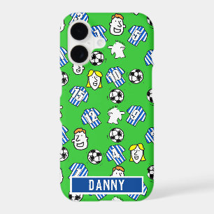 Blue and White Striped Football Shirts. iPhone 17 Case