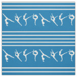 Blue and White Striped Gymnastics Fabric