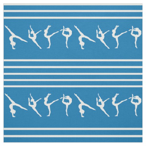 Blue and White Striped Gymnastics Fabric