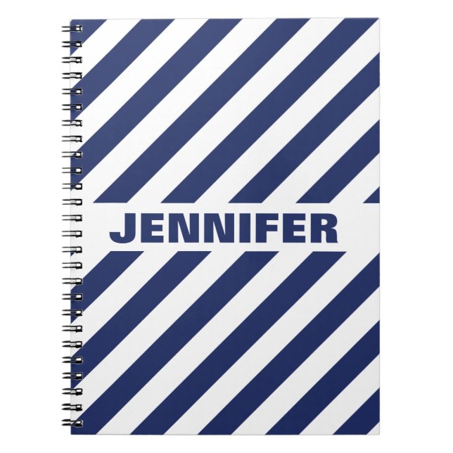 Blue And White Striped Notebook (Front)