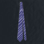 Blue-and-White Striped Paw Print Necktie<br><div class="desc">This classic design is suitable for any occasion,  but the blue and white color scheme makes it especially appropriate for Hanukkah.</div>