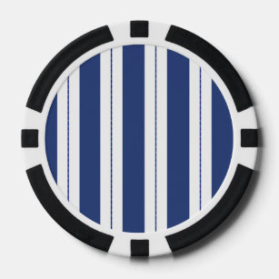 Blue and White Striped Poker Chips