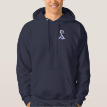 Blue and  White Striped Ribbon Lou Gehrig's ALS Hoodie