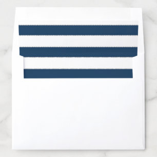 Blue and White Striped w Silver Nautical Navy Envelope Liner