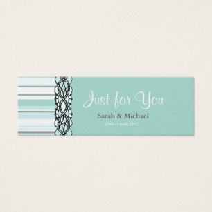 Blue and white striped Wedding favor Gift tag