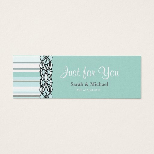 Customizable Blue and white striped Wedding favor Gift tag Business Card