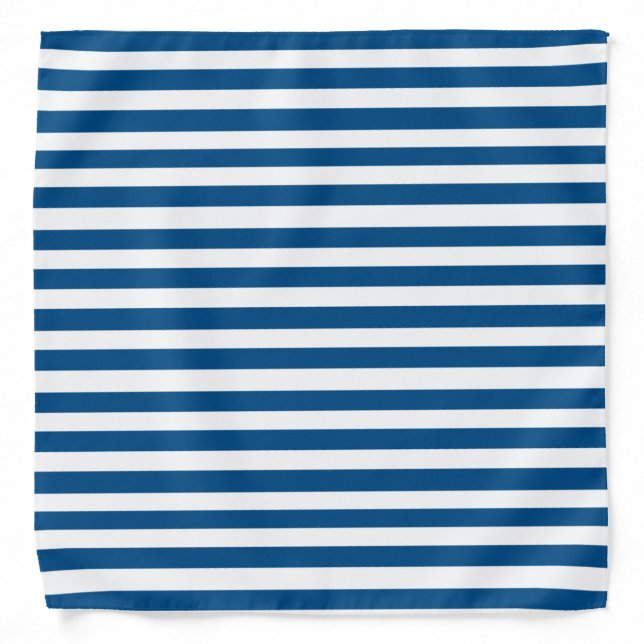 Blue and White Stripes Bandana (Front)
