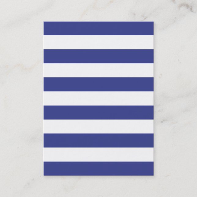 Blue and White Stripes Business Card (Front)