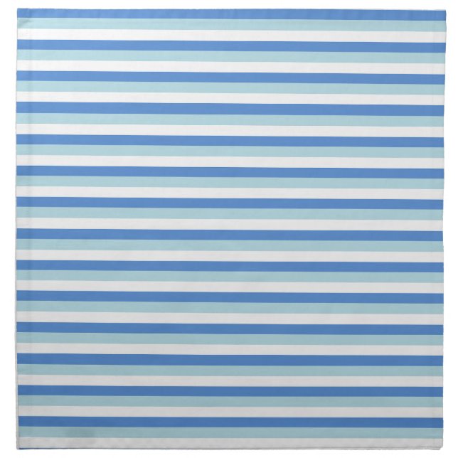 Blue and White Stripes Cloth Napkin (Front)