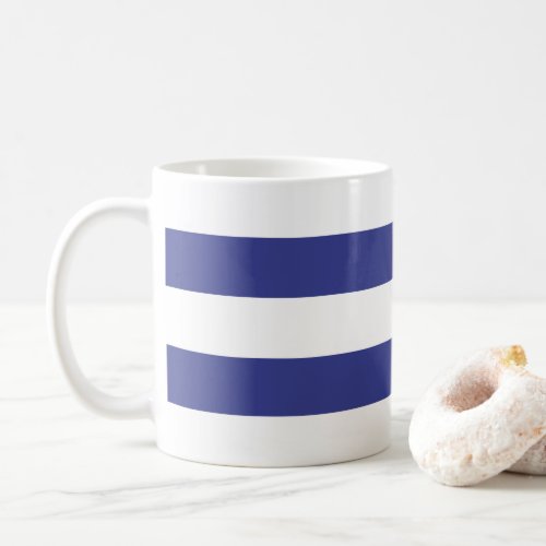 Blue and White Stripes Coffee Mug