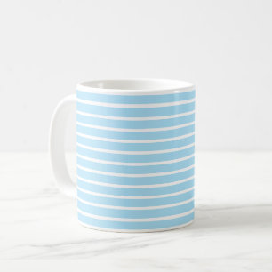 Blue and White Stripes Coffee Mug