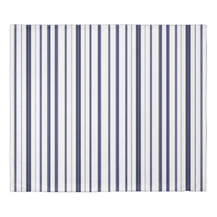 Blue and White Stripes - Dark Duvet Cover