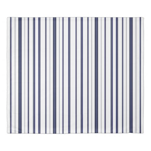 Blue and White Stripes _ Dark Duvet Cover